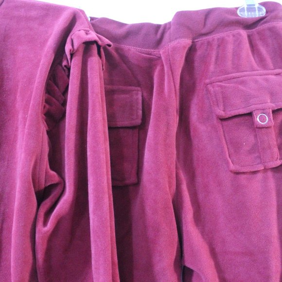 ❤️ VELOUR JOGGING SUIT Ruffle Hoodie & Drawstring Pants Womens 2XL - Picture 9 of 11